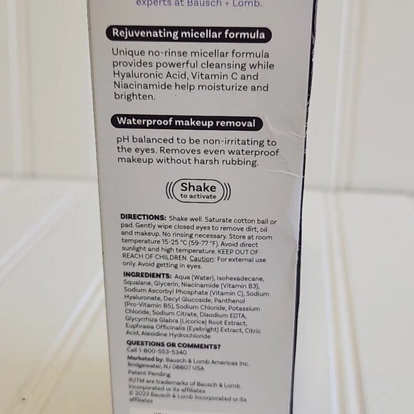 Bausch + Lomb Lumify Eye Illuminations 3 in 1 Micellar Cleansing Water 160ml - Picture 3 of 4